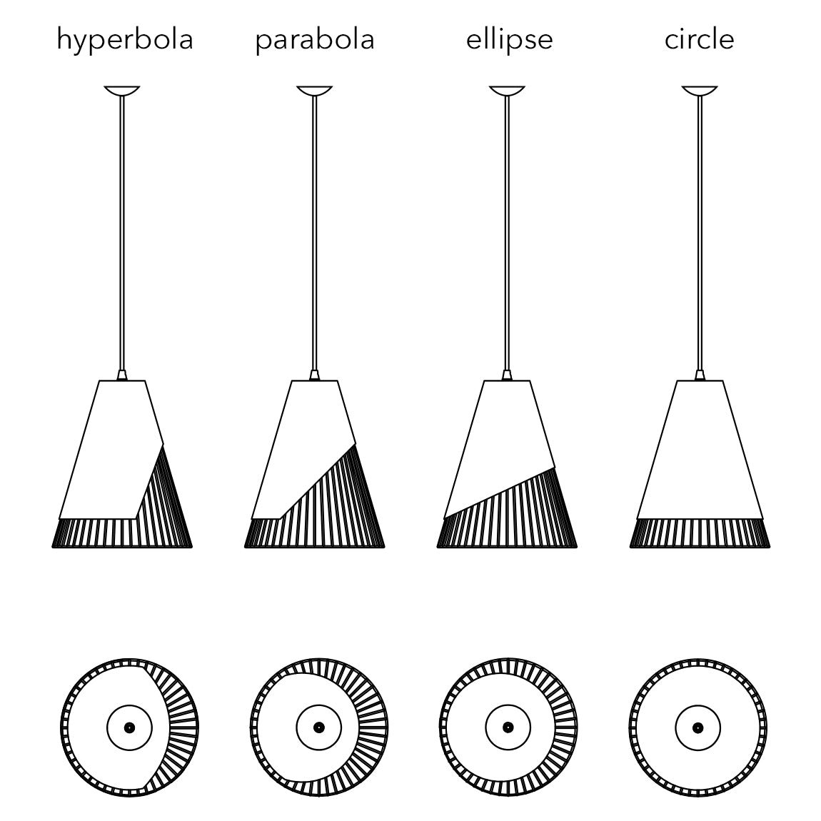 Conic Section Pendant Light