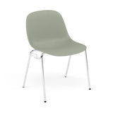 Fiber Side Chair: A-Base with Linking Device + Recycled Shell + Dusty Green