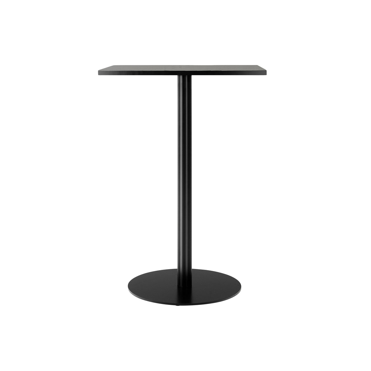 Harbour Column Square Bar + Counter Table: Counter + Charcoal Linoleum + Round