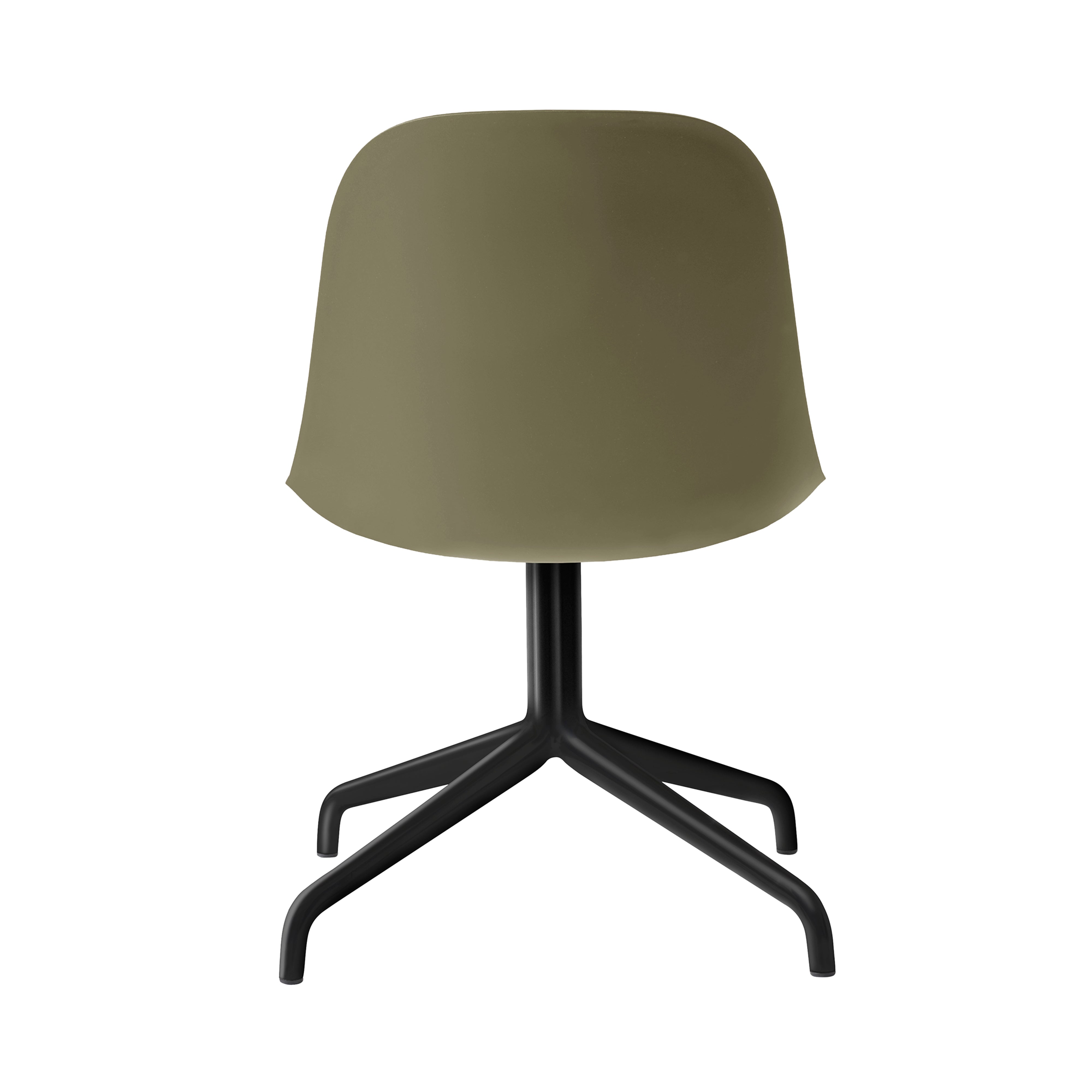 Harbour Side Dining Chair: Star Base + Return + Black Aluminum + Olive