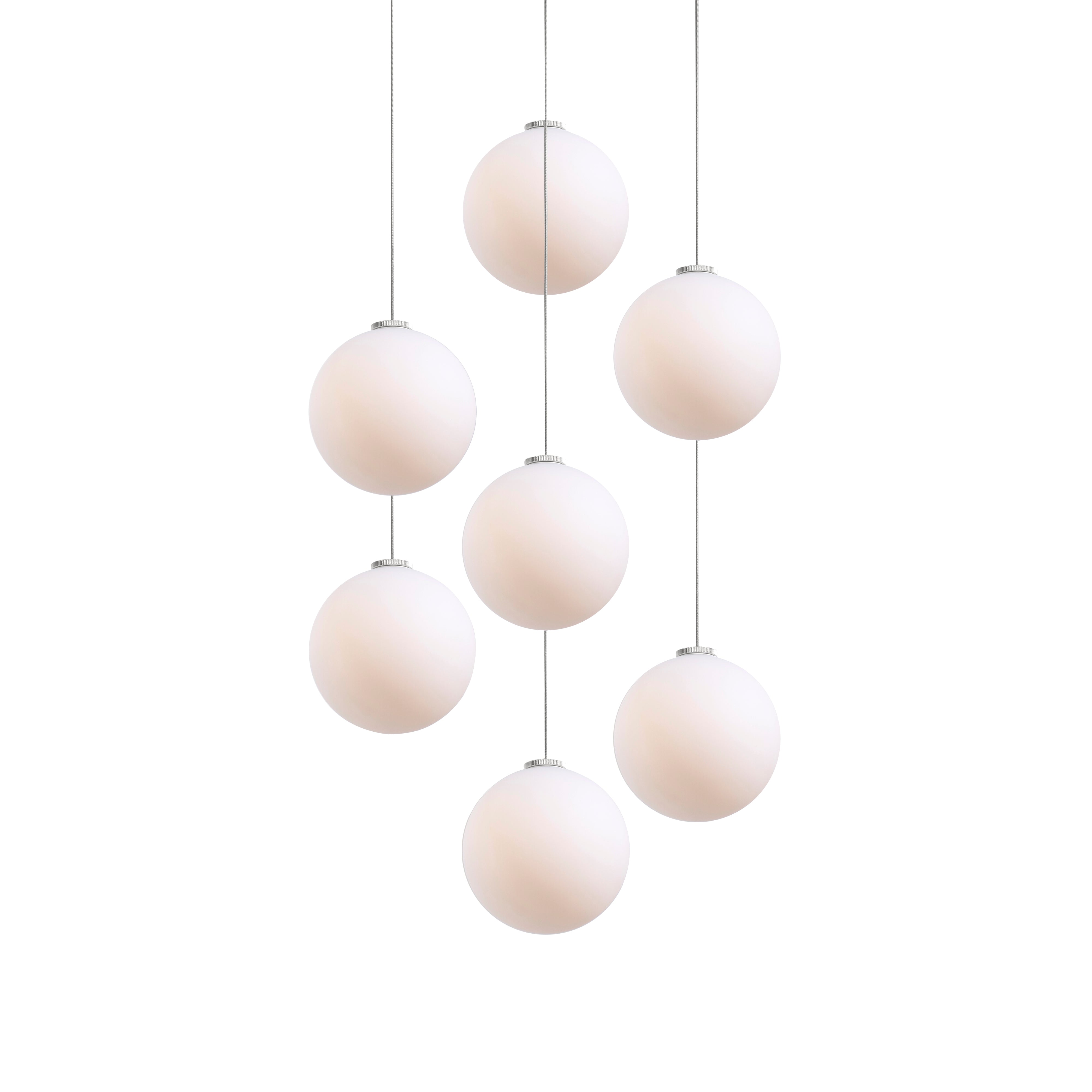 Glass 120. 07 Chandelier: Brushed Aluminum