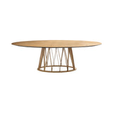 Acco Oval Dining Table: Small + Flamed Oak + Ash