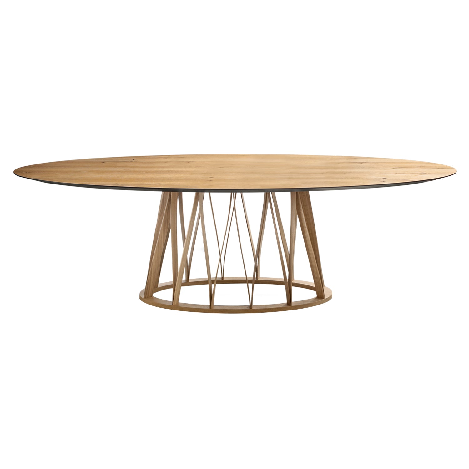 Acco Oval Dining Table: Large + Vintage Oak + Flamed Oak