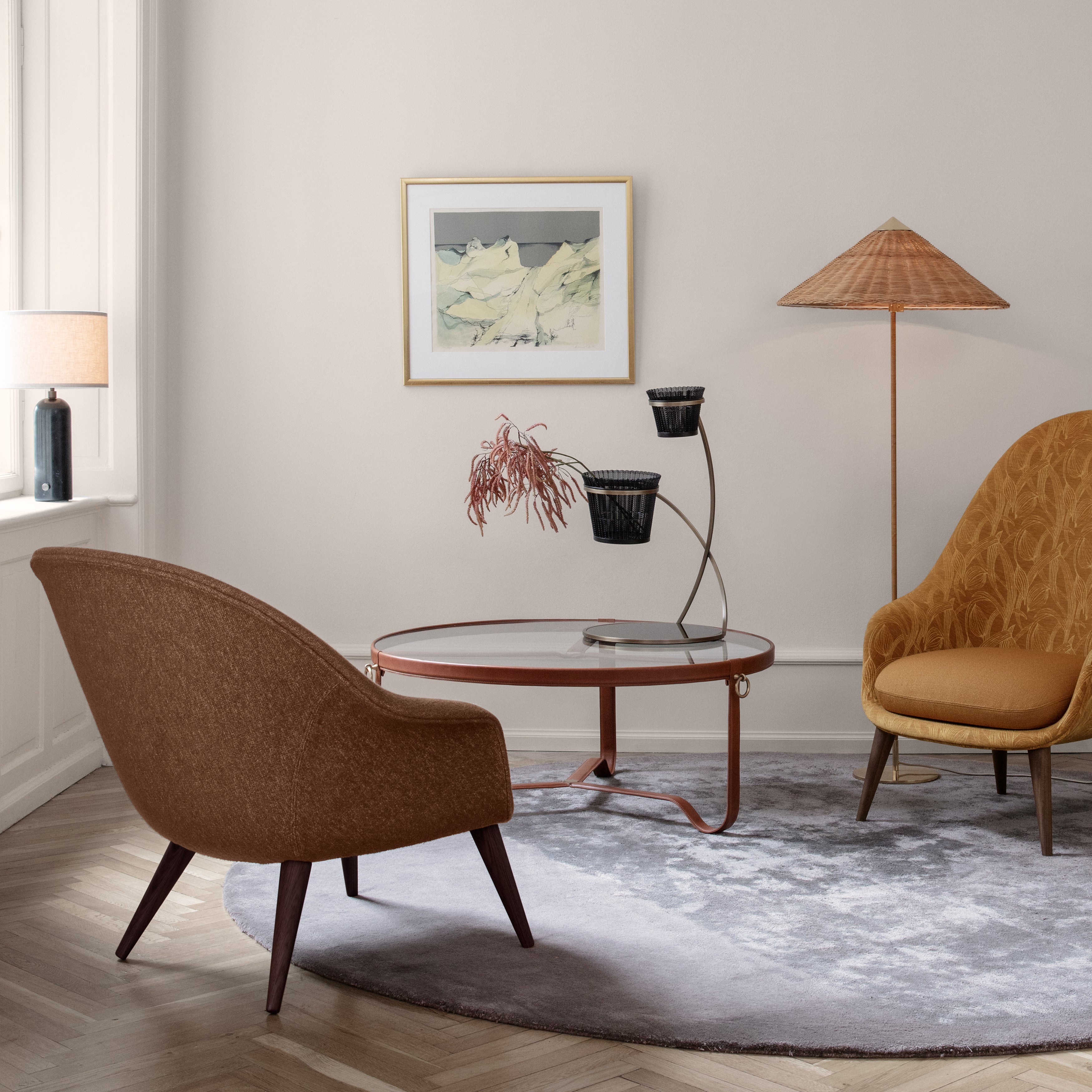 Adnet Circular Coffee Table: LS