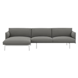 Outline Sofa Chaise Lounge: Left + Polished Aluminum