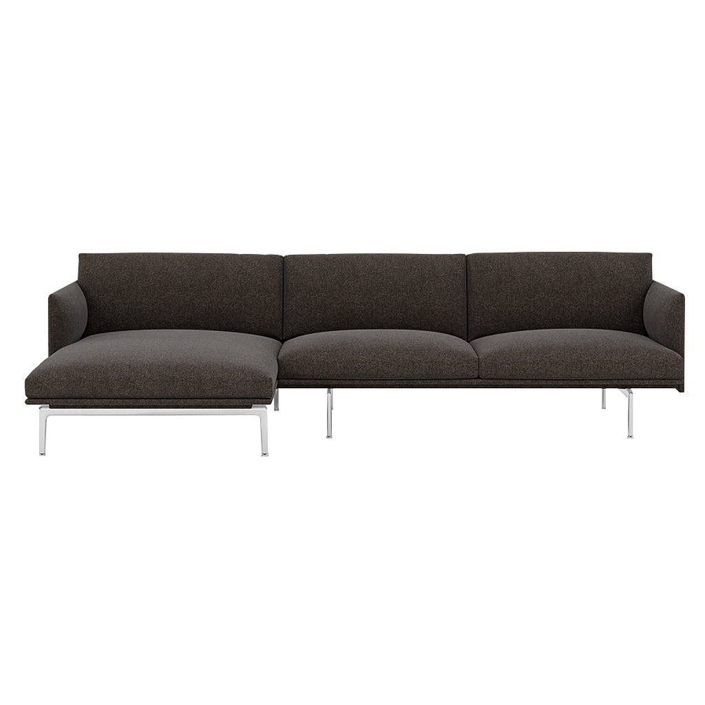 Outline Sofa Chaise Lounge: Left + Polished Aluminum