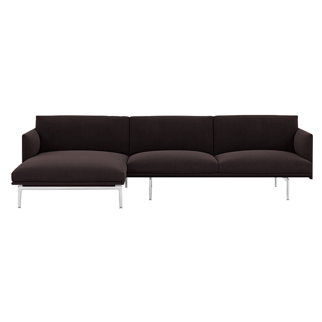 Outline Sofa Chaise Lounge: Left + Polished Aluminum