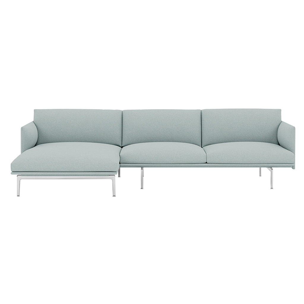 Outline Sofa Chaise Lounge: Left + Polished Aluminum