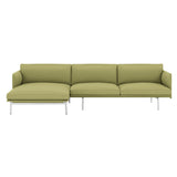 Outline Sofa Chaise Lounge: Left + Polished Aluminum