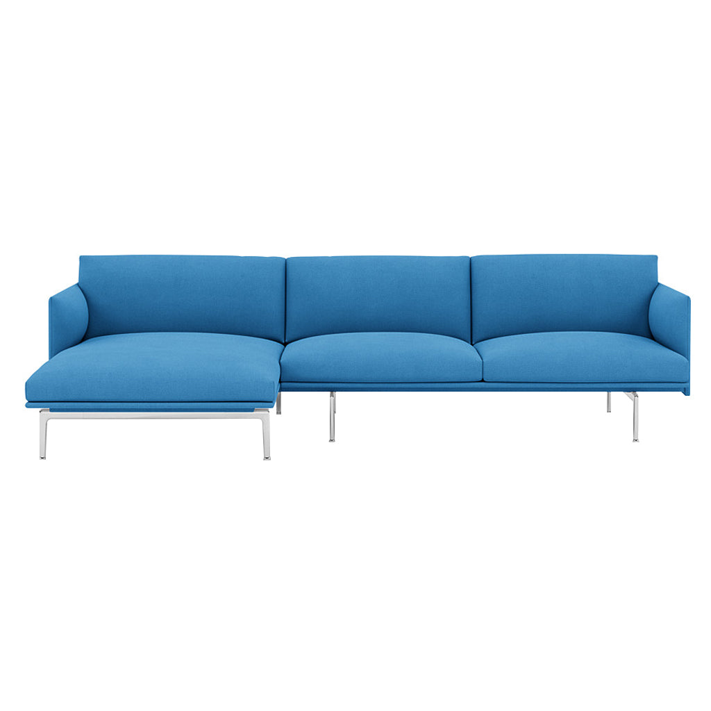 Outline Sofa Chaise Lounge: Left + Polished Aluminum