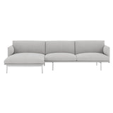 Outline Sofa Chaise Lounge: Left + Polished Aluminum