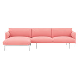 Outline Sofa Chaise Lounge: Left + Polished Aluminum