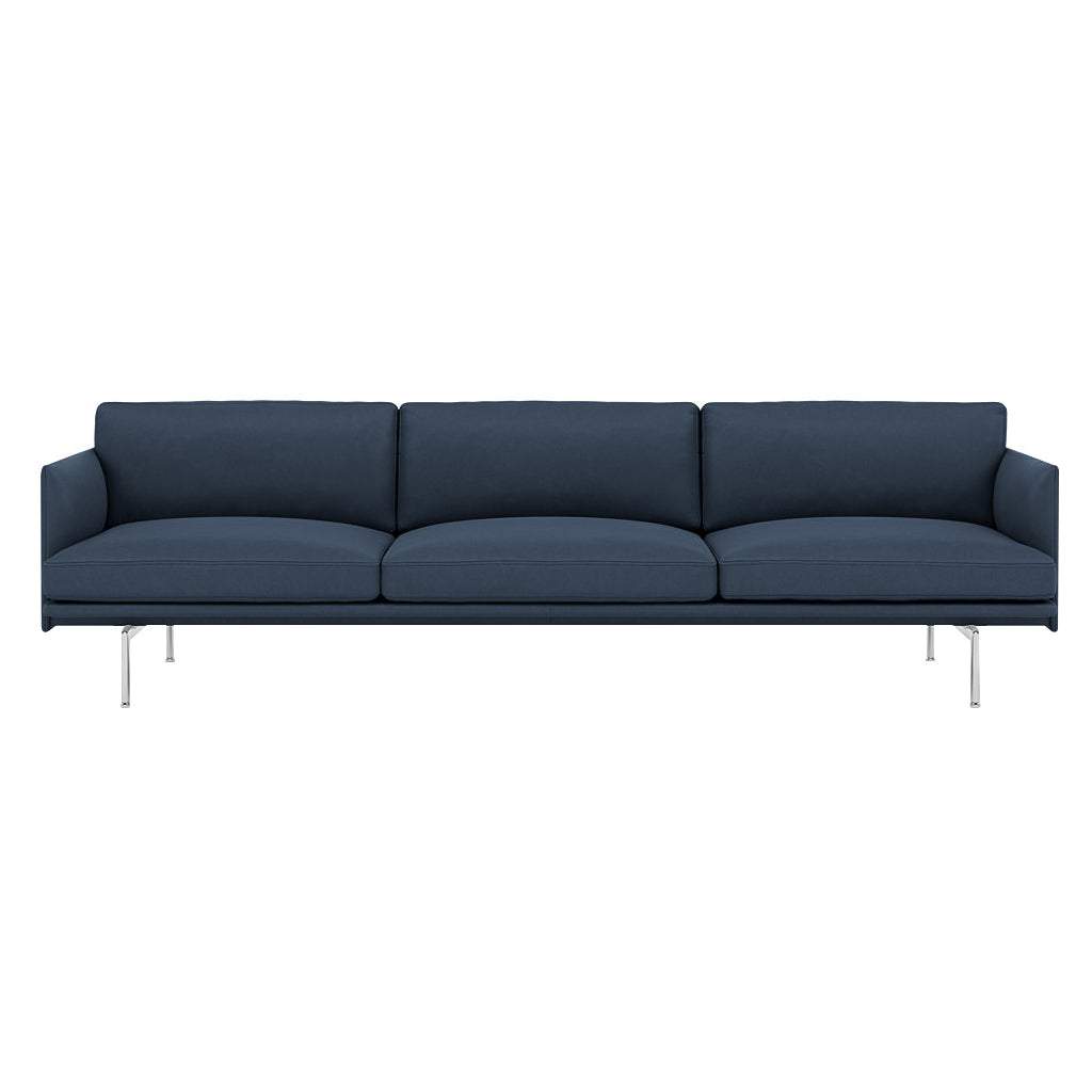 Outline Sofa: 3.5 Seater + Polished Aluminum 