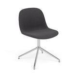 Fiber Side Chair: Swivel Base with Return + Recycled Shell + Upholstered + Polished Aluminum 