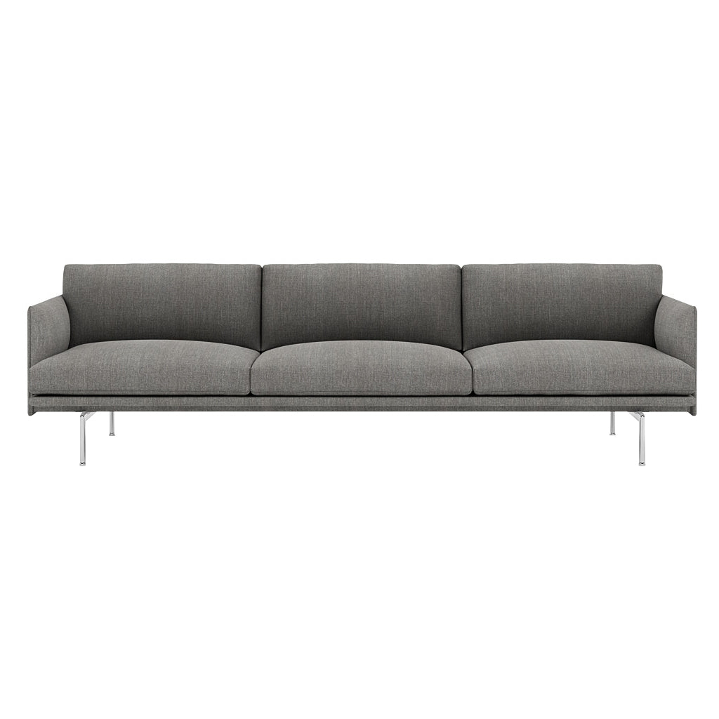 Outline Sofa: 3.5 Seater + Polished Aluminum