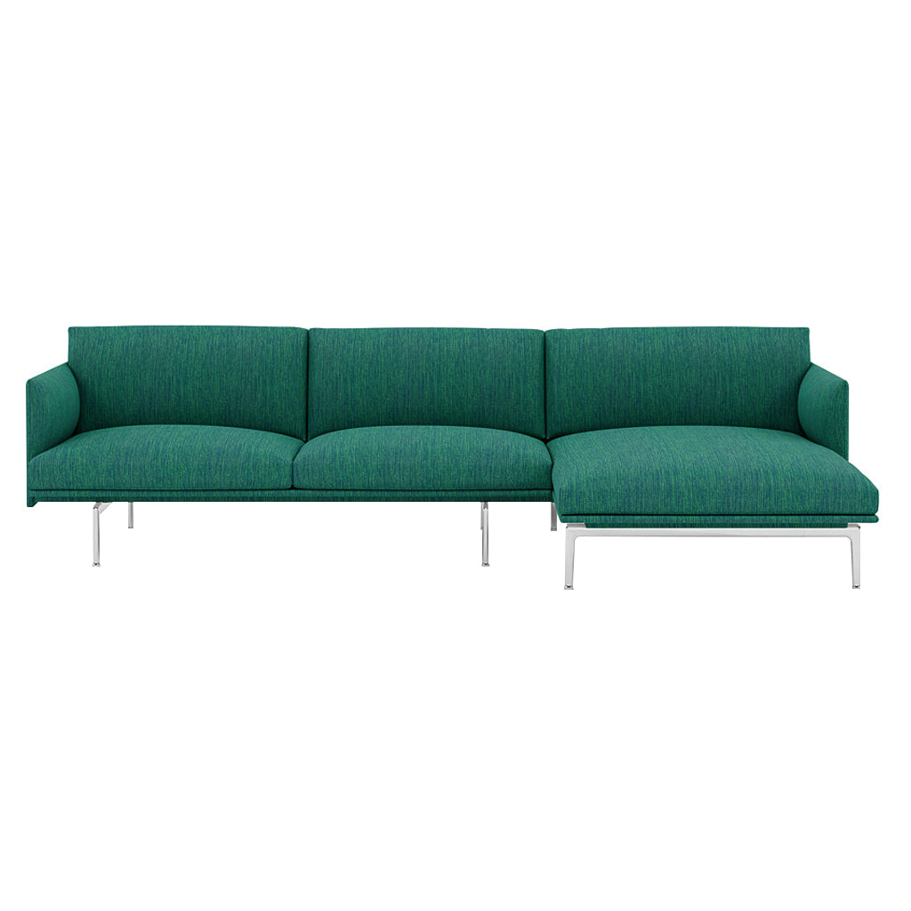 Outline Sofa Chaise Lounge: Right + Polished Aluminum