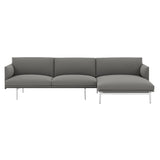 Outline Sofa Chaise Lounge: Right + Polished Aluminum