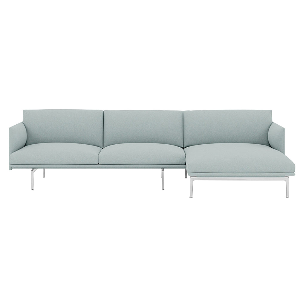 Outline Sofa Chaise Lounge: Right + Polished Aluminum