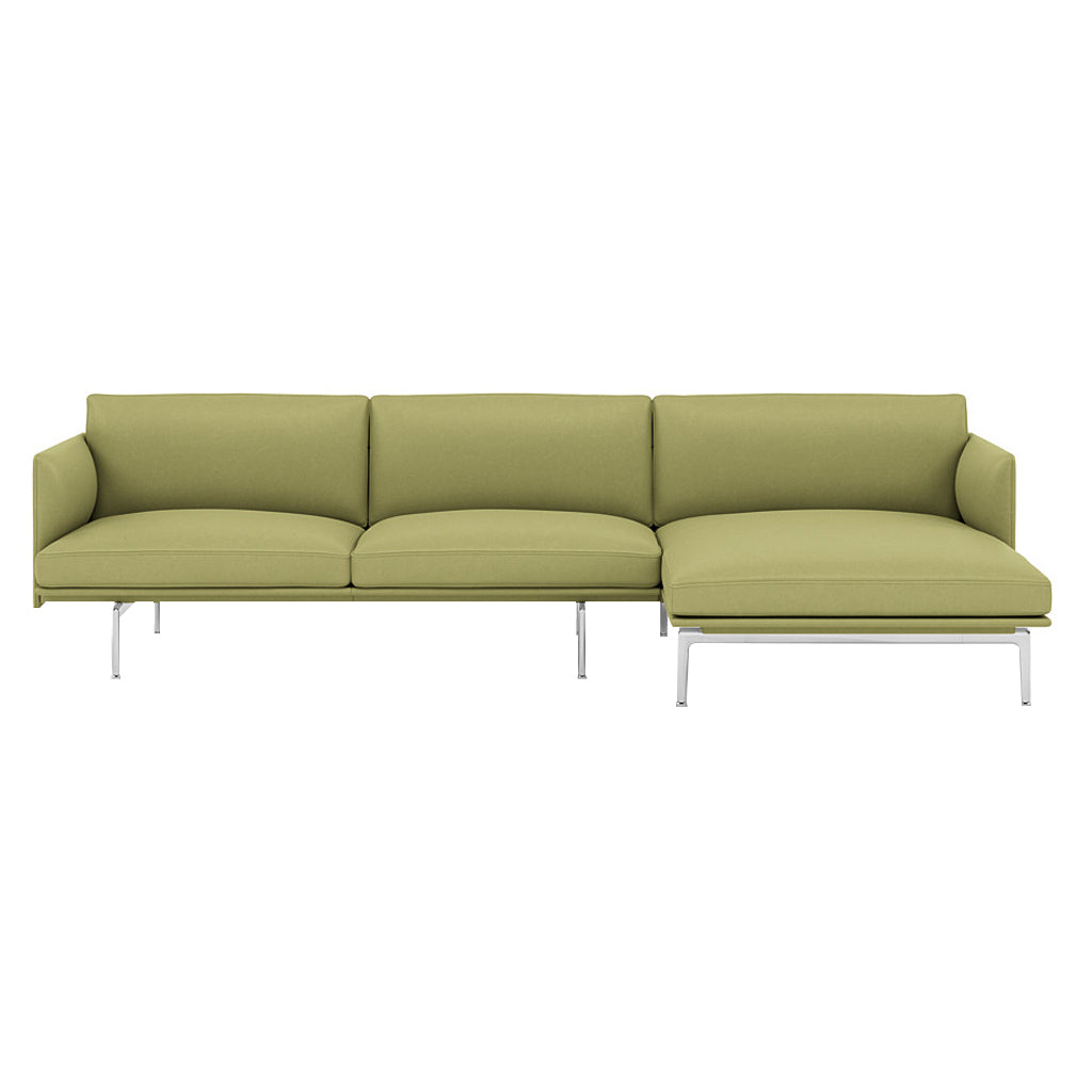 Outline Sofa Chaise Lounge: Right + Polished Aluminum