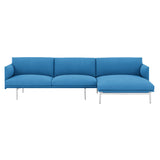 Outline Sofa Chaise Lounge: Right + Polished Aluminum