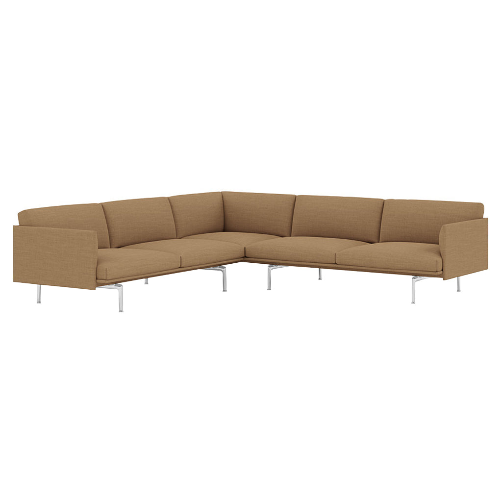 Outline Corner Sofa: Polished Aluminum