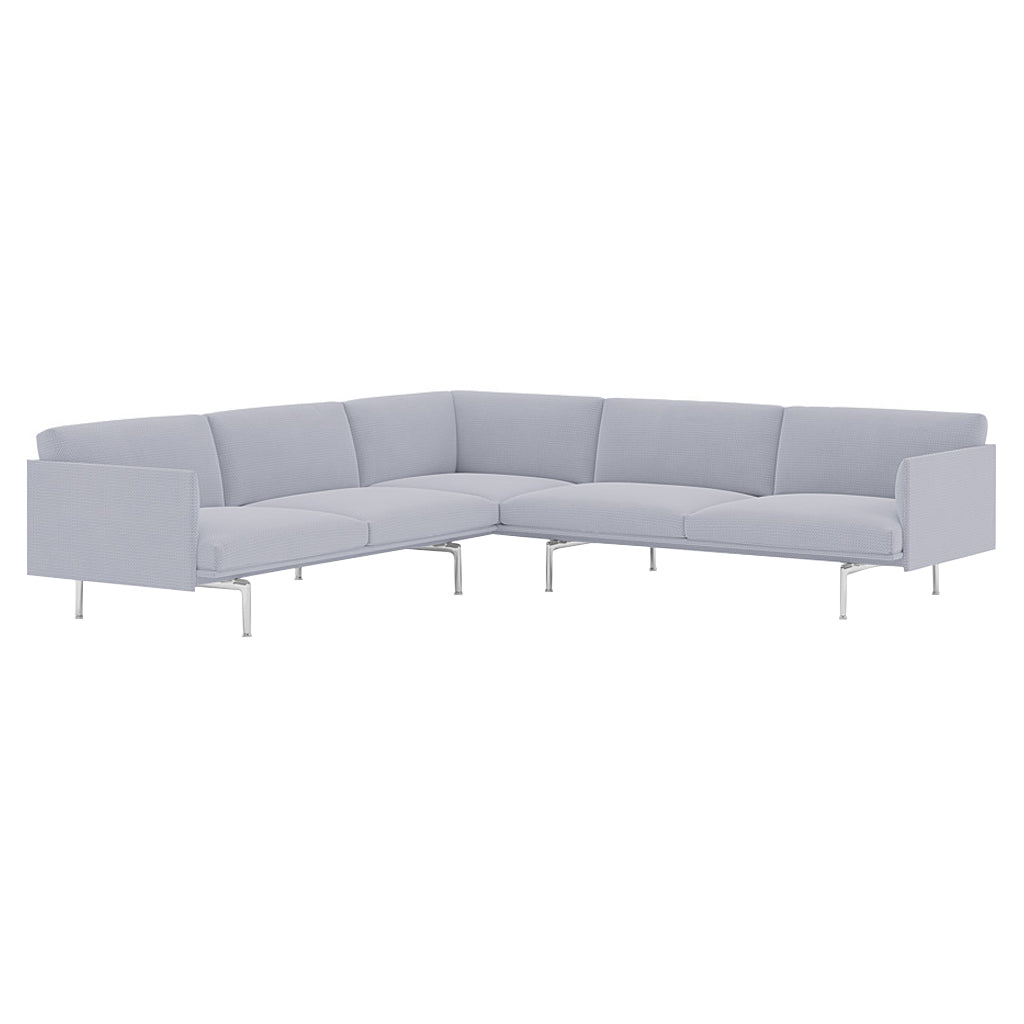 Outline Corner Sofa: Polished Aluminum