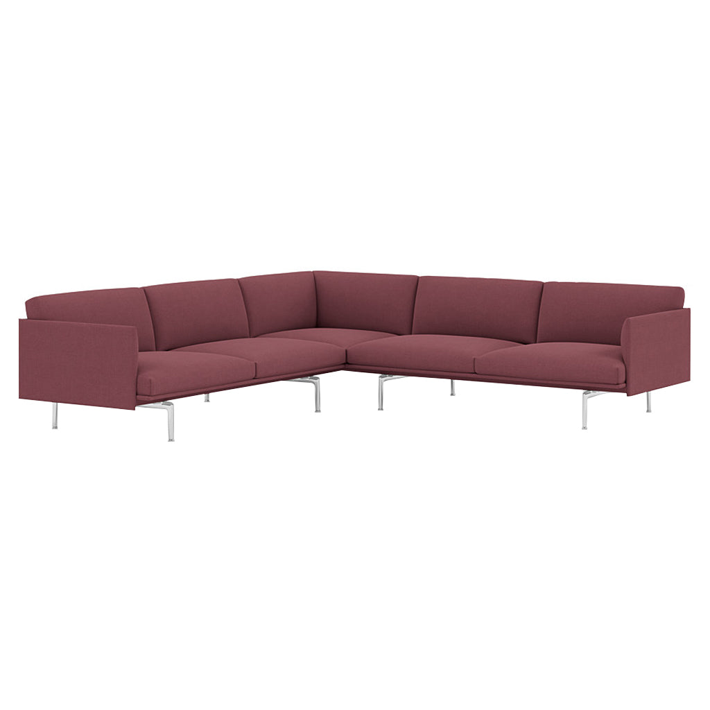 Outline Corner Sofa: Polished Aluminum