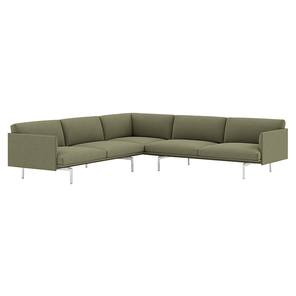 Outline Corner Sofa: Polished Aluminum