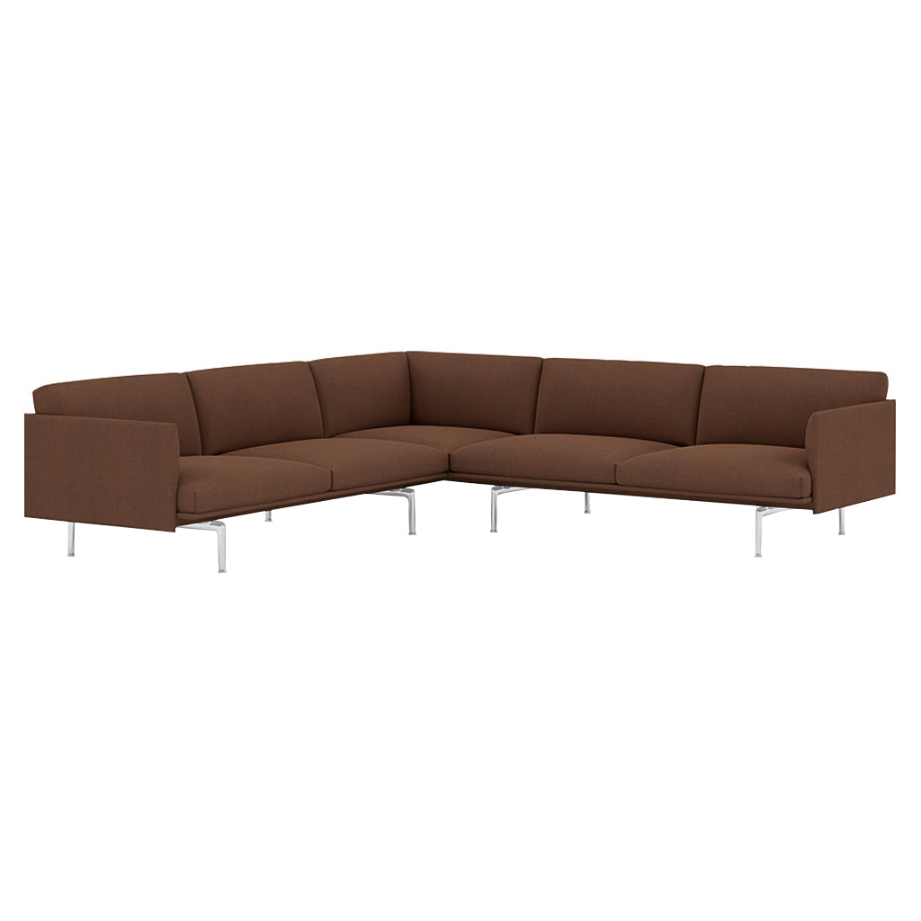 Outline Corner Sofa: Polished Aluminum