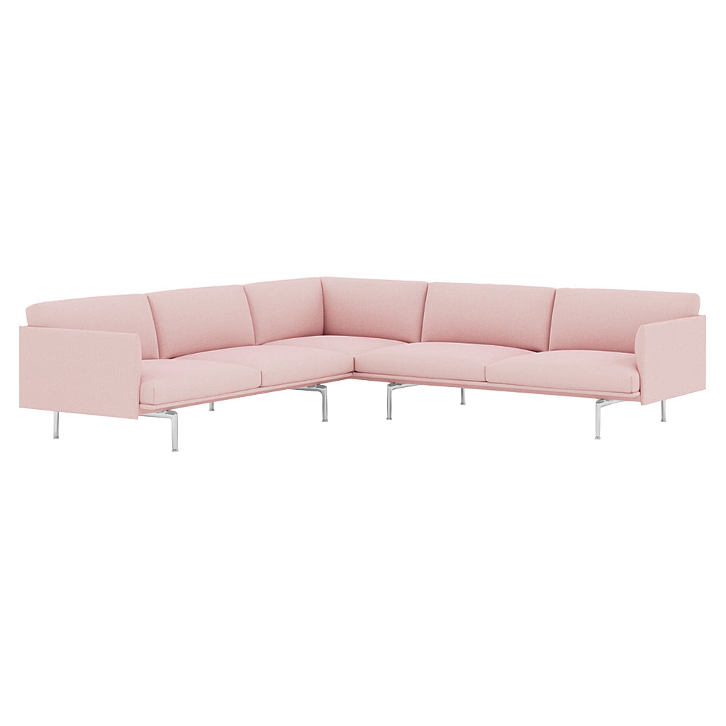 Outline Corner Sofa: Polished Aluminum