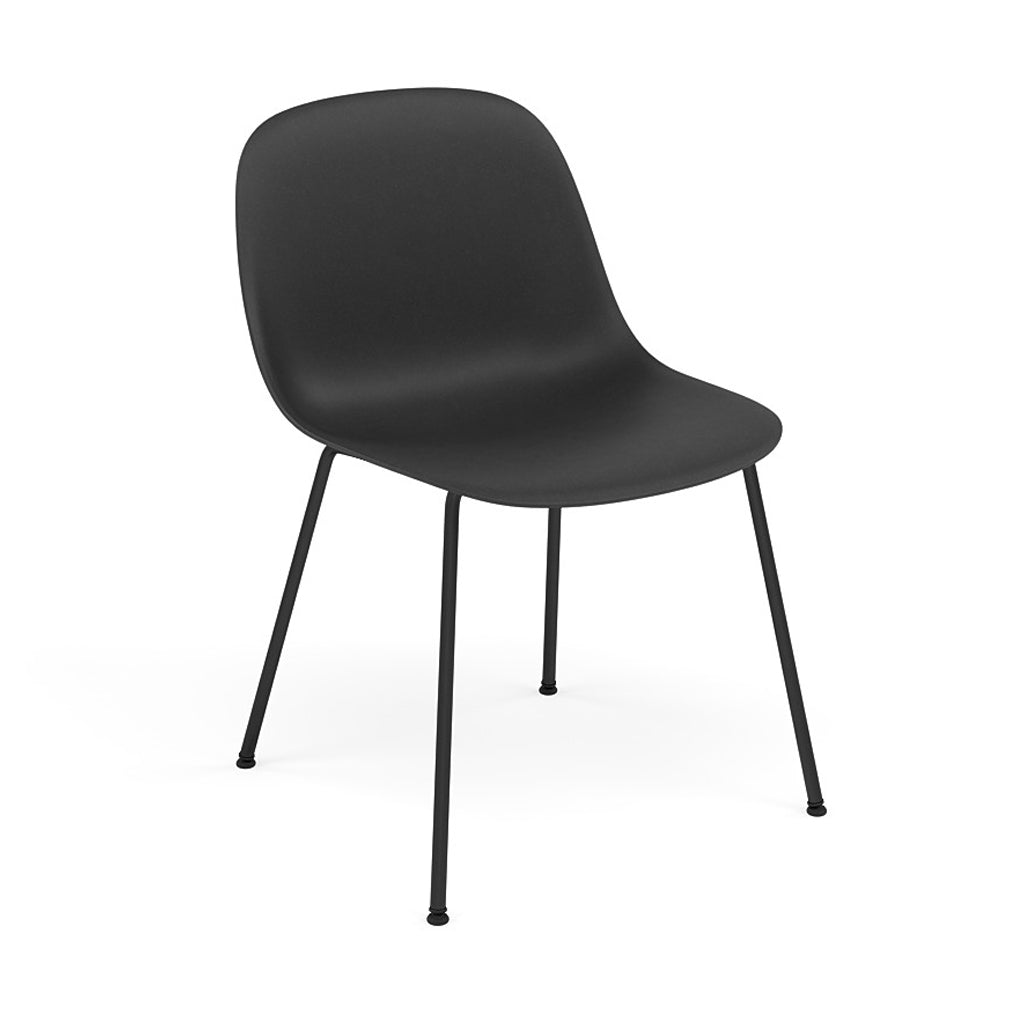 Fiber Side Chair: Tube Base + Recycled Shell + Anthracite Black + Ochre