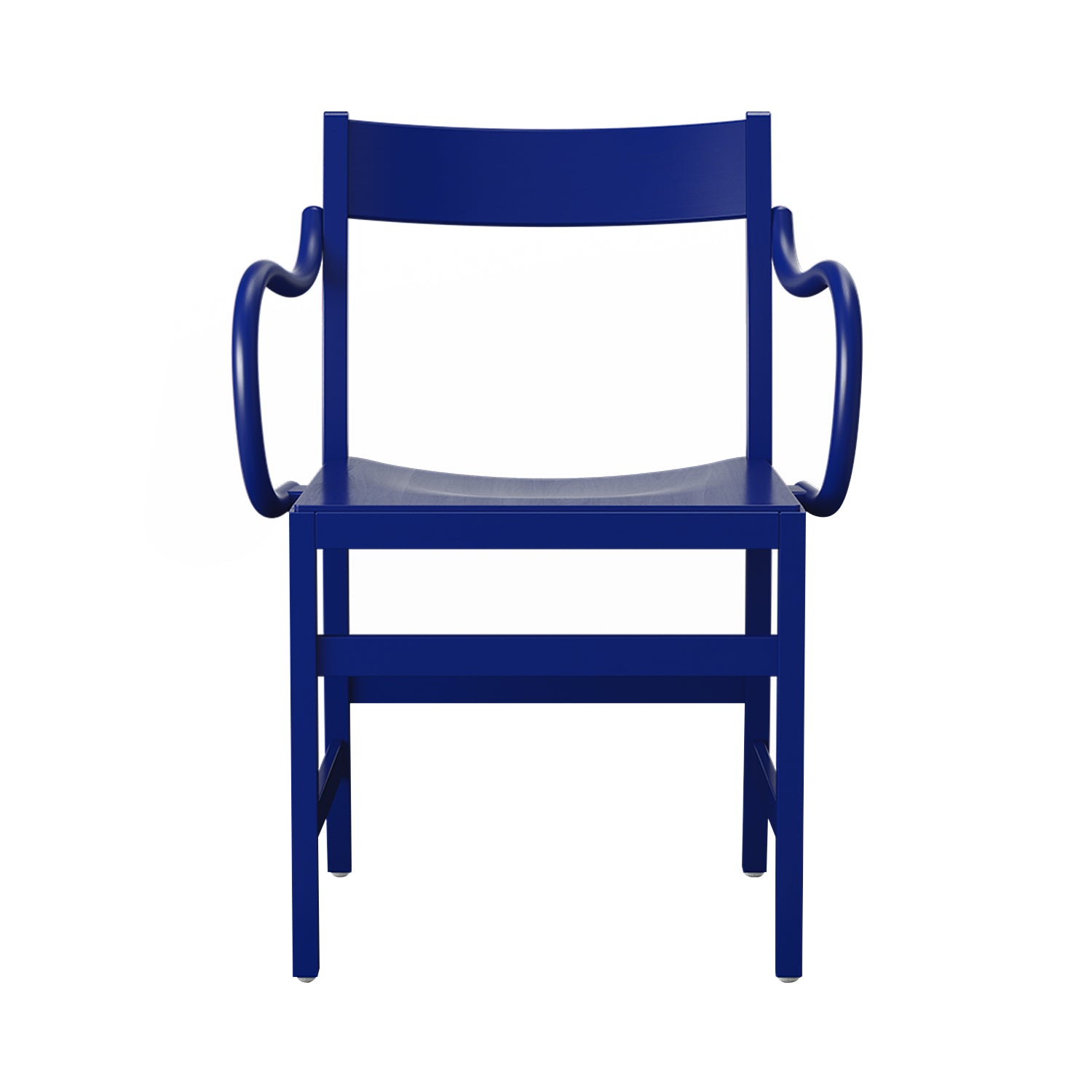 Waiter XL Armchair: Ultramarine Blue Lacquered Beech