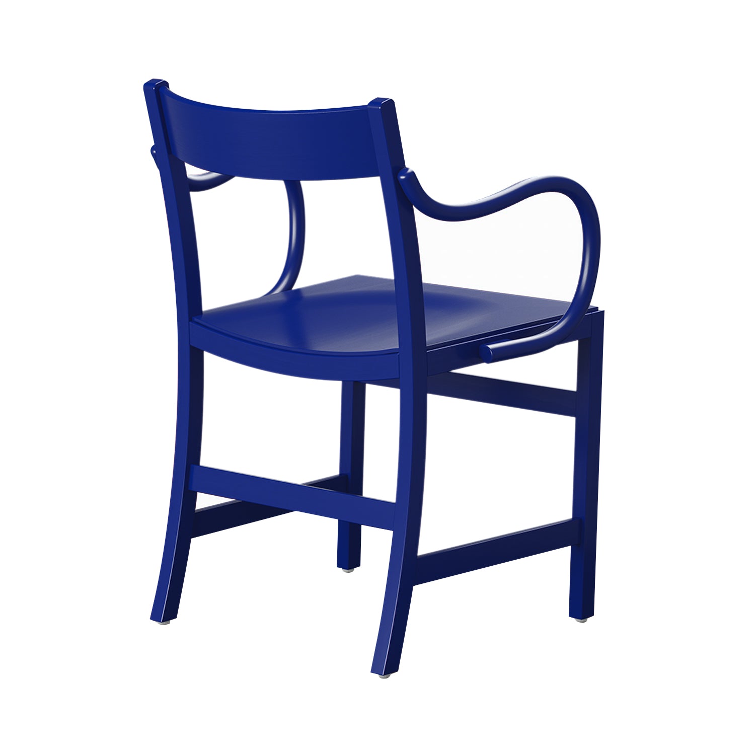 Waiter XL Armchair: Ultramarine Blue Lacquered Beech