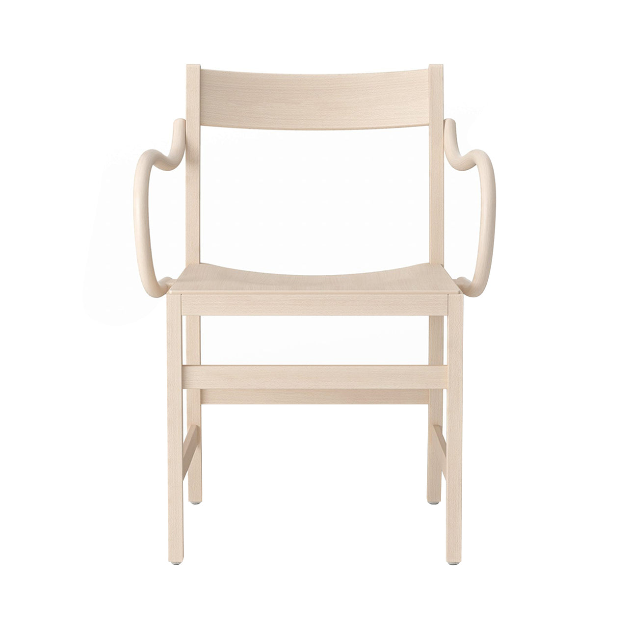 Waiter XL Armchair: White Oiled Beech