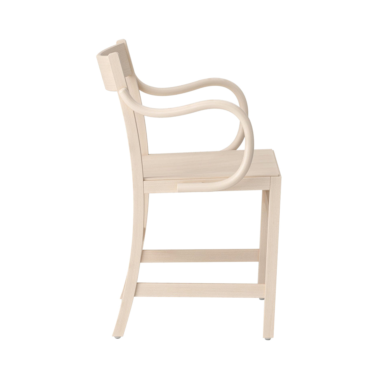 Waiter XL Armchair: White Oiled Beech