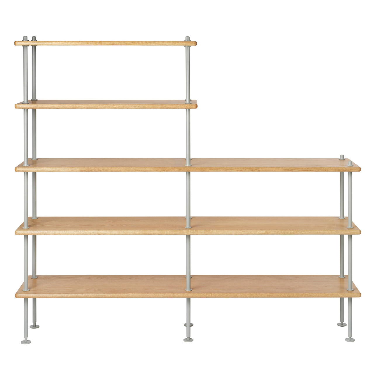 BM0253-2 Shelving System: Grey + Oiled Oak