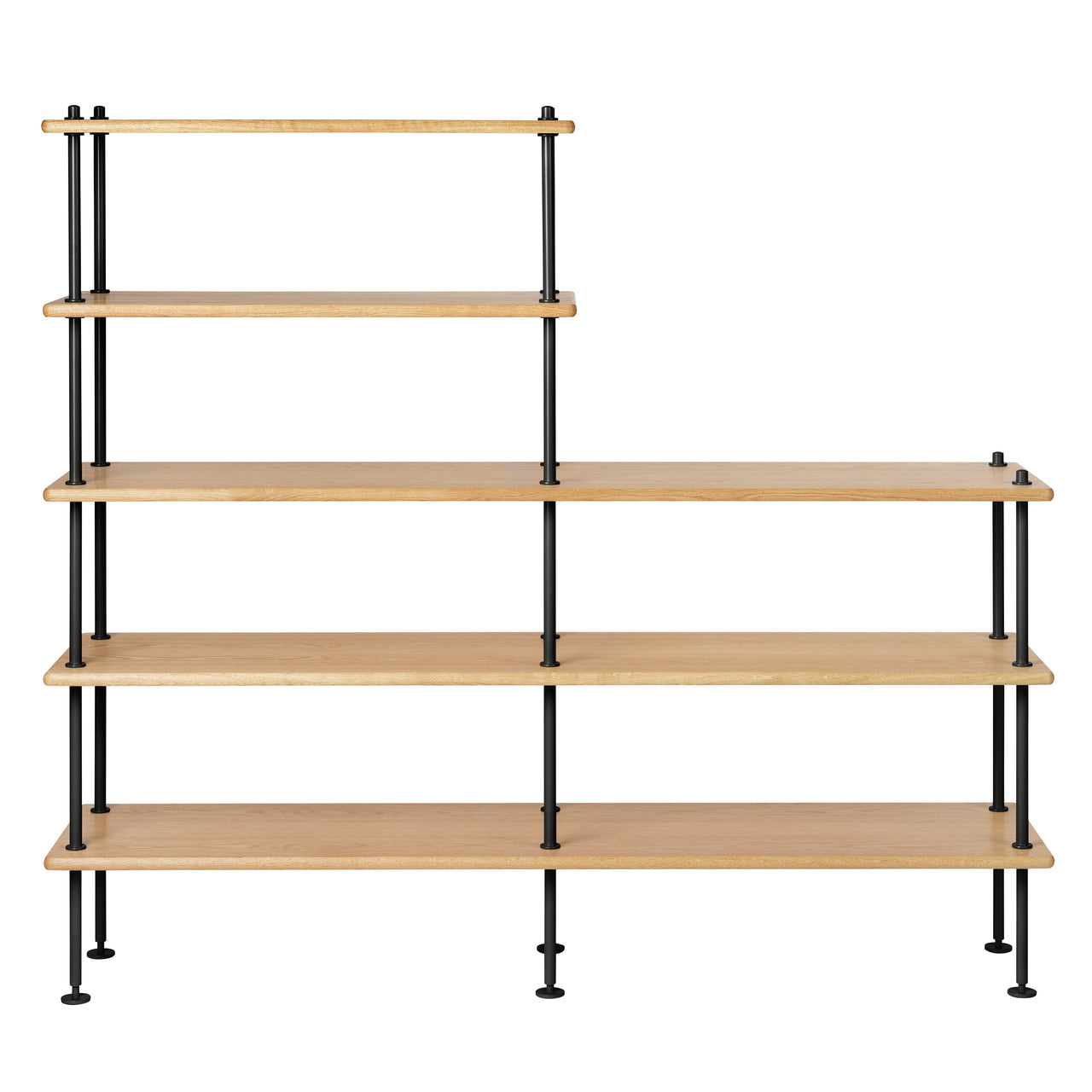 BM0253-2 Shelving System: Black + Oiled Oak