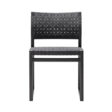BM62 + BM61 Chair: Linen Webbing + Without Arm + Black Lacquered Oak + Black