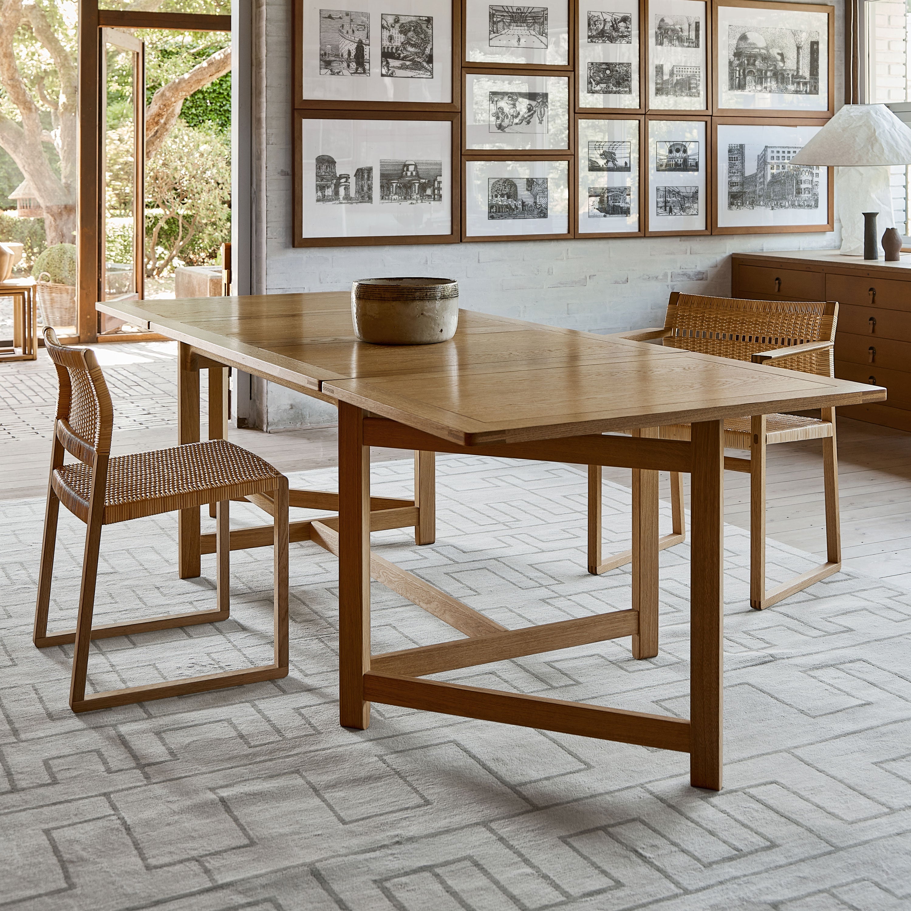 BM62 + BM61 Chair: Natural Cane Wicker