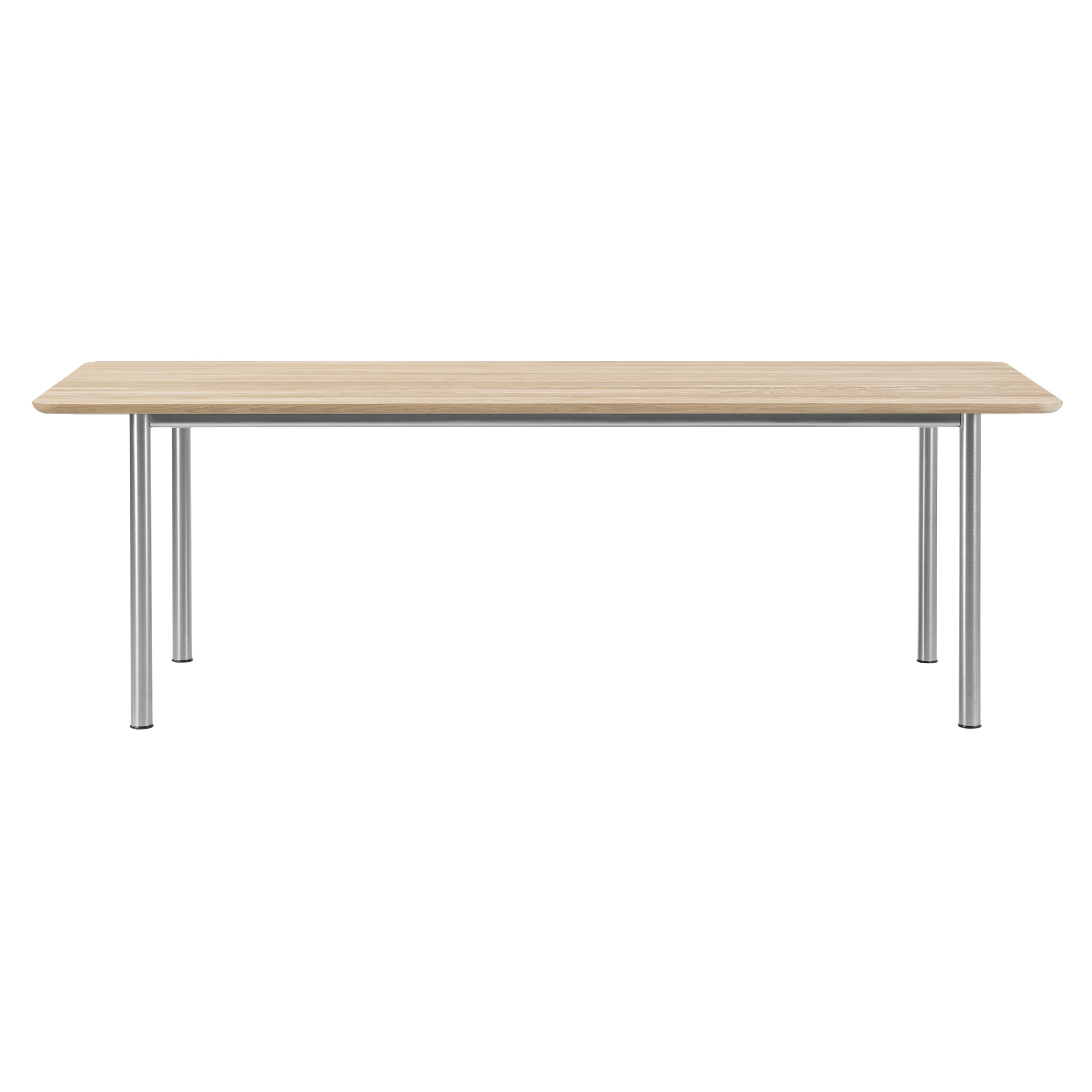 Plan Table: Light Oiled Oak + Brushed Steel