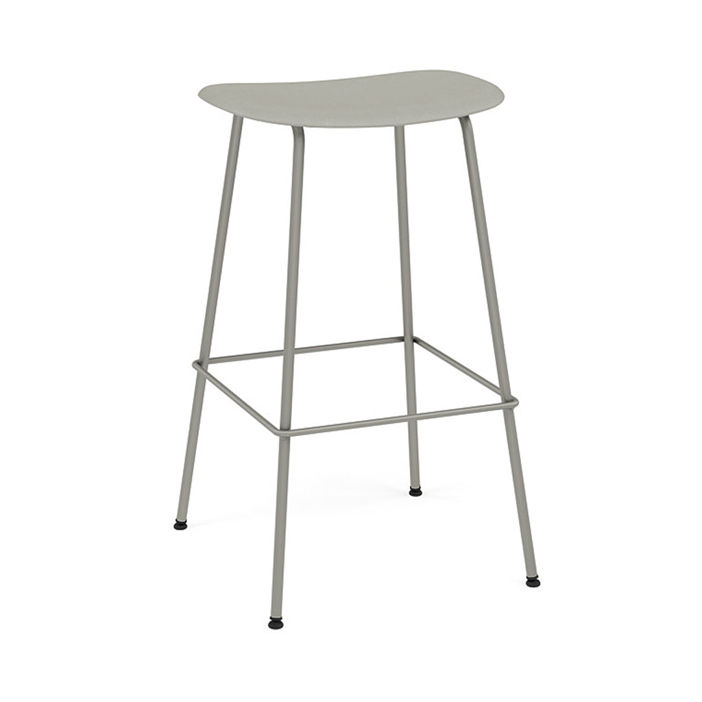 Fiber Bar + Counter Stool: Tube Base + Bar + Grey + Grey