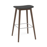 Fiber Bar + Counter Stool: Wood Base + Bar + Stained Dark Brown + Black