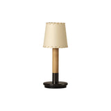 Básica Mínima Batería Portable Table Lamp: Stitched Beige Parchment