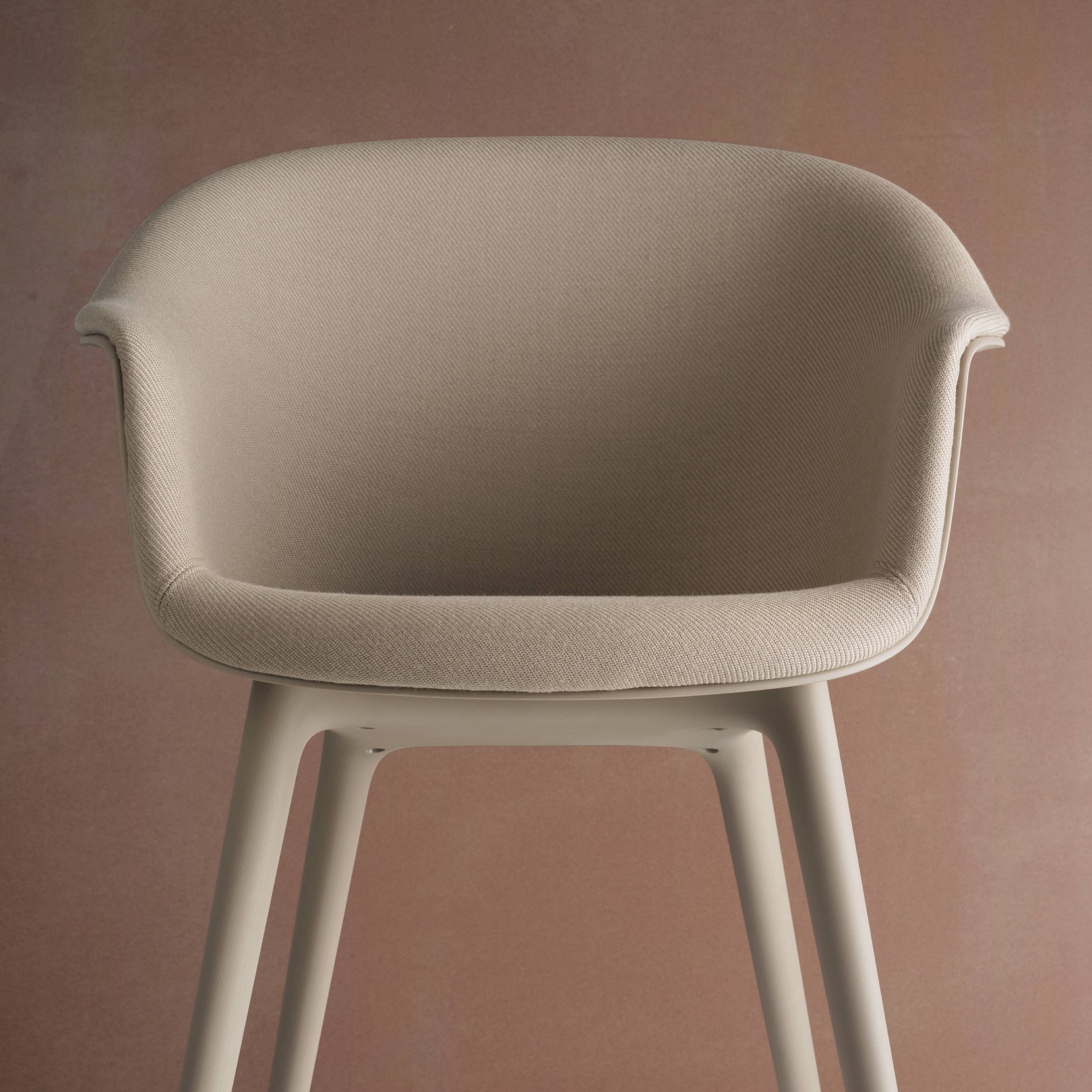 Bat Dining Chair: Plastic Base with Front Upholstered