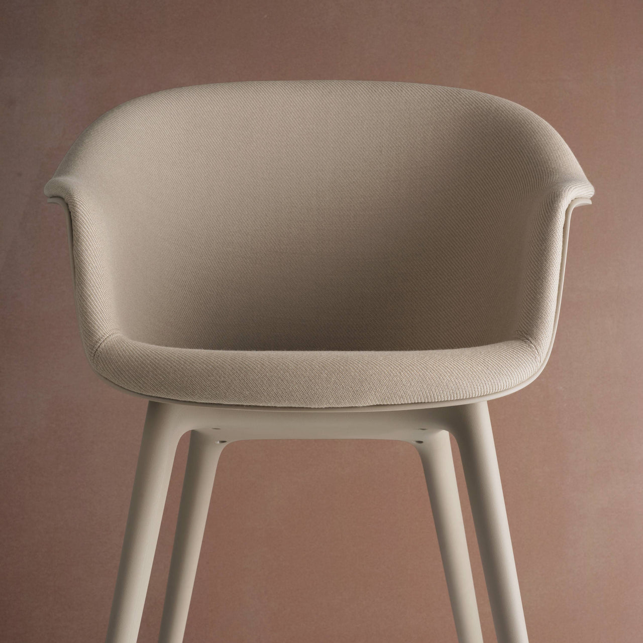 Bat Dining Chair: Plastic Base with Front Upholstered