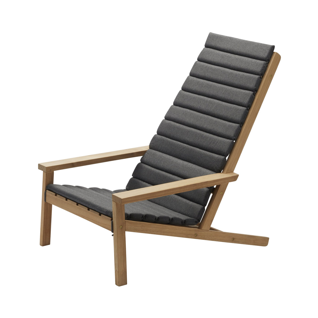 Between Lines Deck Chair: Outdoor + With Charcoal Cushion