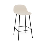 Fiber Counter Stool with Backrest: Tube Base + Upholstered + Anthracite Black