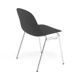 Fiber Side Chair: A-Base with Linking Device + Felt Glides + Black