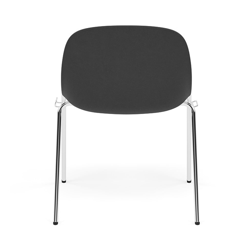 Fiber Side Chair: A-Base with Linking Device + Recycled Shell + Black