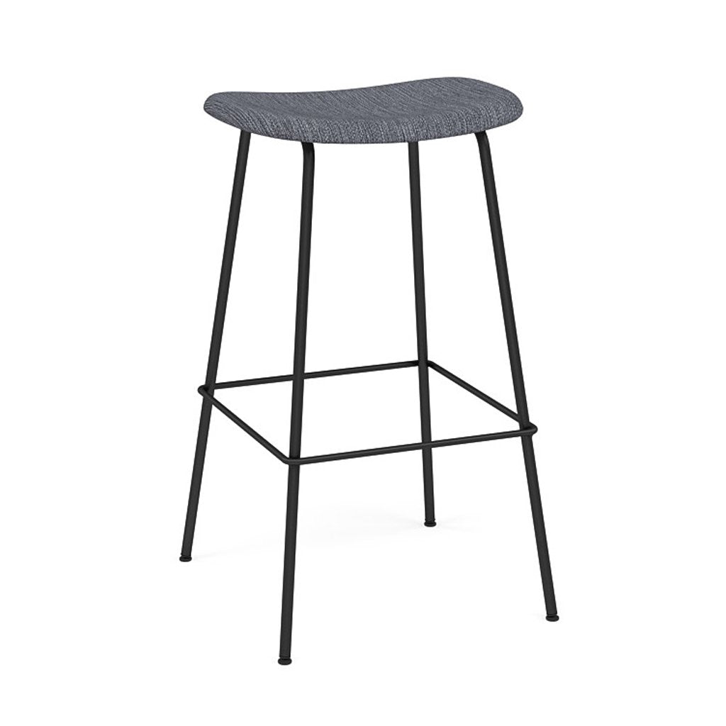 Fiber Bar + Counter Stool: Tube Base + Upholstered + Bar + Anthracite Black